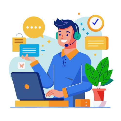 Ilustração de atendimento digital, agendamento e comunicação para clínica de estética